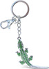 Green Alligator Keychain - Silver 3D Sparkling Charm Rhinestones Fashionable Stylish Metal Alloy Durable Key Ring Bling Crystal Jewelry Accessory With Clasp For Keychain, Bag, Backpack, Handbag