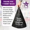 7STAR Black Thank You Plastic Bags (1000 Count) | 12 Micron HDPE