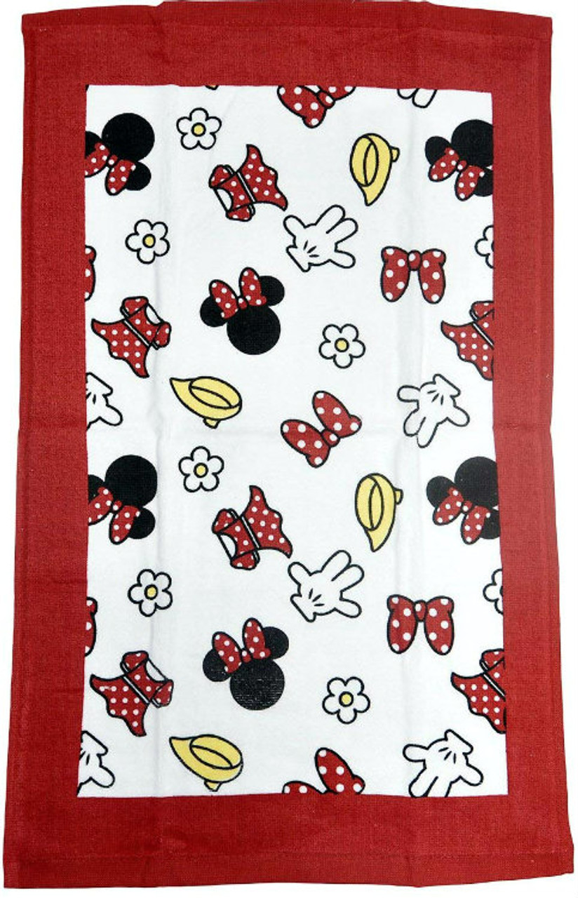 Disney Minnie Mouse Dish Towels Kitchen 2-Piece Set, Red