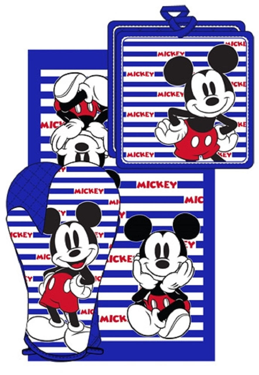 Disney Oven Mitt Pot Holder & Dish Towel 3 pc Kitchen Set (Mickey Mouse  Green)