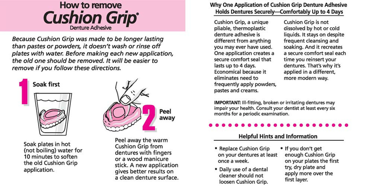 Cushion Grip Thermoplastic Denture Adhesive for Refitting and Tightening  Loose Dentures [Not a Glue Adhesive, Acts Like a Soft Reliner] (1 Oz) Hold  Dentures for Up to 4 Days. - Yahoo Shopping