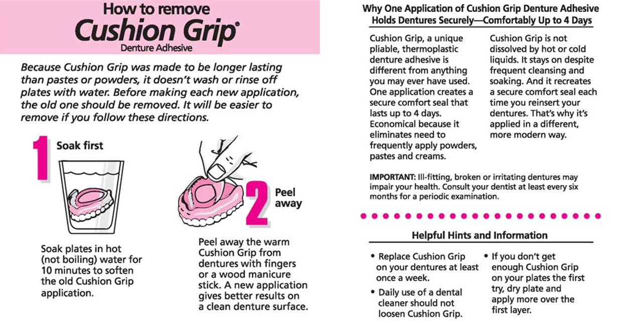 Cushion Grip Thermoplastic Denture Adhesive