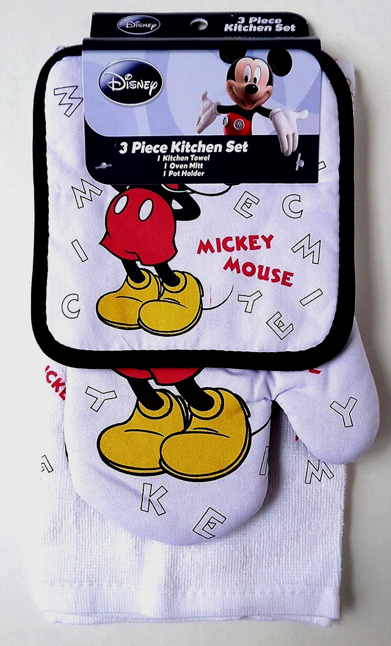 Disney Mickey Mouse Kitchen Chef Dish Towels Set 2-Piece Green