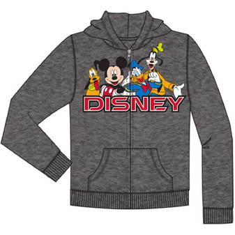 Youth Disney Friends Mickey, Goofy, Pluto, Donald Zip Up Hoodie, Charcoal Gray Youth Disney Friends Mickey, Goofy, Pluto, Donald Zip Up Hoodie, Charcoal Gray