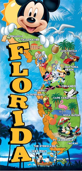 Disney Mickey Mouse Map Beach Towel with Characters - Donald Duck Goofy and Pluto Disney Mickey Mouse Map Beach Towel with Characters - Donald Duck Goofy and Pluto