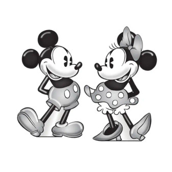 Disney Mickey & Minnie Gray Salt & Pepper Shakers, Gray Disney Mickey & Minnie Gray Salt & Pepper Shakers, Gray