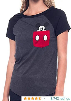 Disney Youth Girls Mickey Peeking Pocket Tee | 7 Star Market Place Disney Youth Girls Mickey Peeking Pocket Tee | 7 Star Market Place