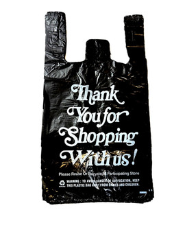400 Count Black “Thank You” Plastic Bags with Handles – 1/6 Size (11.5"x 6"x 21.5"), 16 Micron HDPE High-Density for Takeout, Retail, & Business Use 400 Count Black “Thank You” Plastic Bags with Handles – 1/6 Size (11.5"x 6"x 21.5"), 16 Micron HDPE High-Density for Takeout, Retail, & Business Use