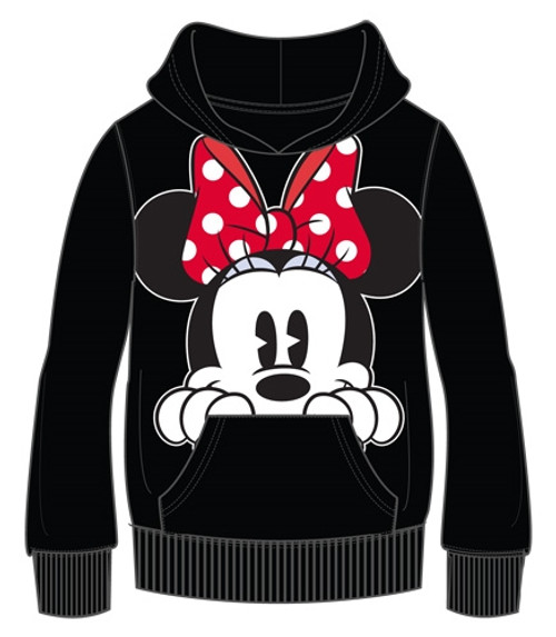 60% Cotton/40% Polyester
Fleece Hoodie with Front Pocket, Front and Sleeve Opaque Screen
Warm and Comfortable, Longer for a Fit Everyone Loves
Features Disney Minnie Mouse