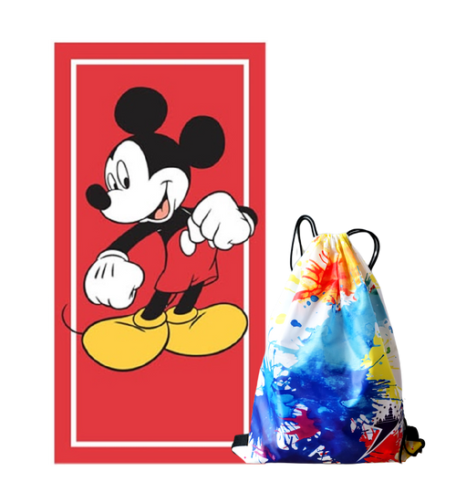 2023 New Mickey Mouse Square Beach Towel Cartoon Cute Mickey Minnie Stitch  75*150cm Bath