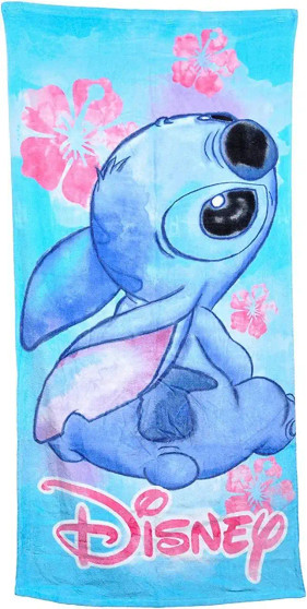 Disney Stitch Beach Towel - Floral Design - 28x58 Disney Stitch Beach Towel - Floral Design - 28x58