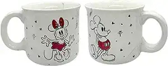Mickey & Minnie Mouse with Snowflakes Collectible Marble Mug - 14OZ Mickey & Minnie Mouse with Snowflakes Collectible Marble Mug - 14OZ