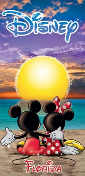 Disney Mickey Mouse Minnie Beach Towel - Sunset Florida