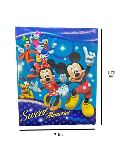 Mickey and Gang Photo Album 8.75" X 7" - Holds 200 Photos 4"X 6"