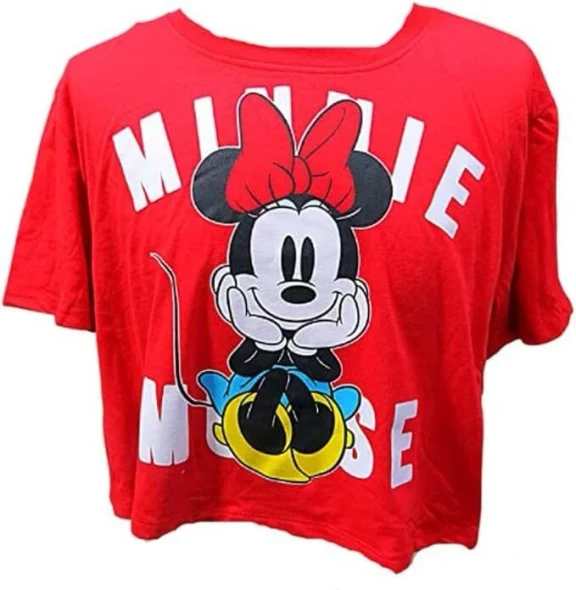 Disney Sittin Minnie Juniors Crop T-Shirt