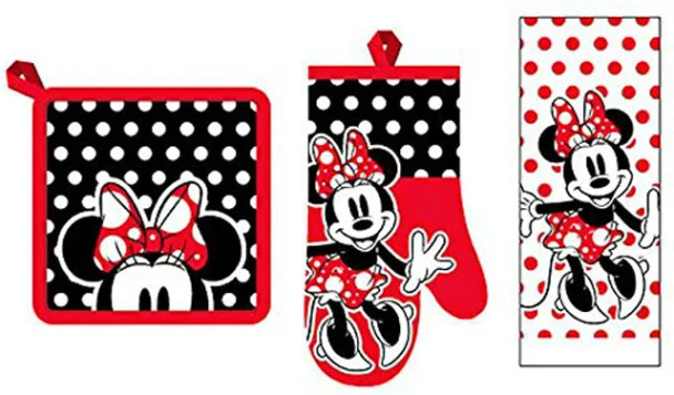 Disney Minnie Mouse Rock The Dots Kitchen Towel Set - 3 Piece