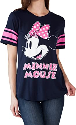 Disney Junior Women Fitted T-Shirt Minnie Mouse Football Jersey