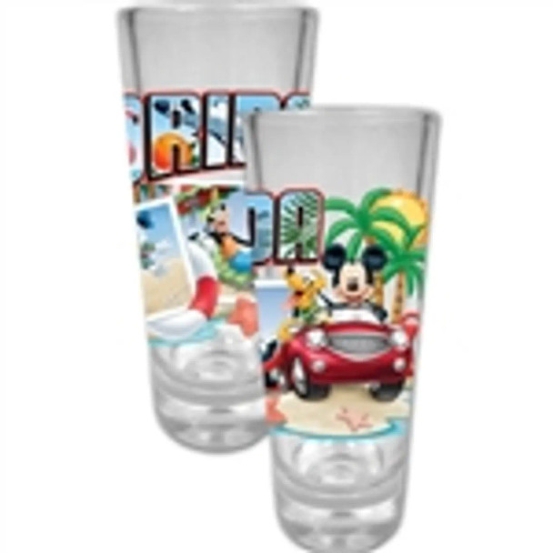 Disney Mickey Mouse Florida Postcard Collector Glass ( Florida Namedrop)