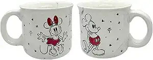 Mickey & Minnie Mouse with Snowflakes Collectible Marble Mug - 14OZ