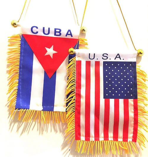usa and cuba car flag