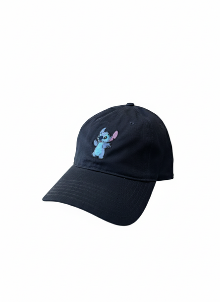 Disney Stitch unstructured baseball cap for adults in navy blue with embroidered Stitch design