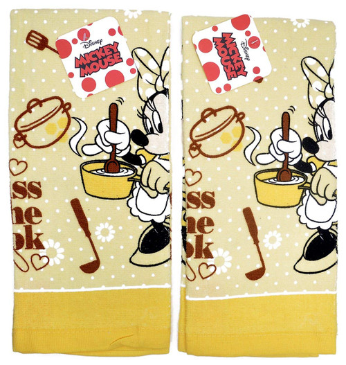 Disney Minnie Mouse Dish Towels Kitchen 2-Piece Set, Red