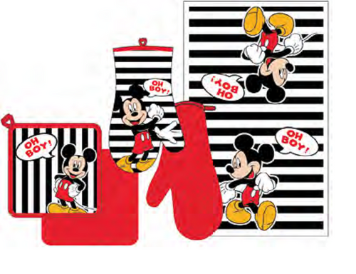 Disney Sunset Design Mickey and Minnie Mouse Kitchen Towel Set, 3