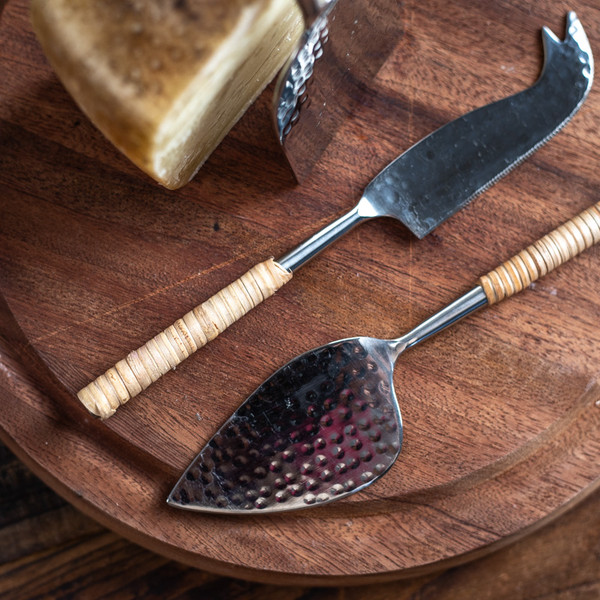 BRUNELLO CUCINELLI Set of Two Horn and Stainless Steel Cheese Knives for Men