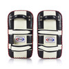Fairtex KPLC2 Curved Leather Kick Pads made from premium cowhide leather with a high-density foam core and ergonomic curved design. Sold as a pair for Muay Thai training.