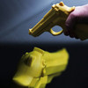 Rubber training gun used in Krav maga or any other martial art were safety gun dis-arming practice is learnt.  Available in black or yellow.  Realistic weight and solid rubber feel.