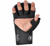 Shop RDX IMMAF Approved Shooter Grappling Gloves in NZ – durable leather, IMF & EVA-LUTION™ padding, sweat-wicking lining, double wrist support, and stylish blue design