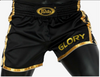 The official BSG1 Fight Shorts in striking black and gold are a limited edition release, designed in collaboration with Fairtex for uncompromising quality, comfort, and mobility.