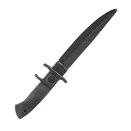 Here is a solid dependable training knife, made from polyproplene, it has a quality of hardness, toughness and durability and is an extremely popular accessory while practicing self defense. 30cm in length.