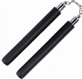 Master your nunchaku skills safely with this 12" Foam Chain Nunchaku. Lightweight, durable and ideal for martial arts training.