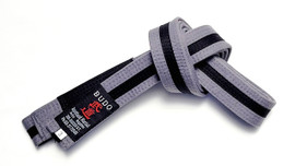 BJJ Grey Belt with Black Stripe