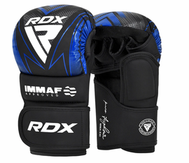 Shop RDX IMMAF Approved Shooter Grappling Gloves in NZ – durable leather, IMF & EVA-LUTION™ padding, sweat-wicking lining, double wrist support, and stylish blue design Shop RDX IMMAF Approved Shooter Grappling Gloves in NZ – durable leather, IMF & EVA-LUTION™ padding, sweat-wicking lining, double wrist support, and stylish blue design