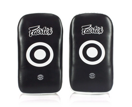 Train harder with Fairtex KPLC2 Curved Kick Pads. Professional curved Muay Thai and kickboxing pads with multi-layer foam, superior shock absorption, adjustable straps and premium durability.