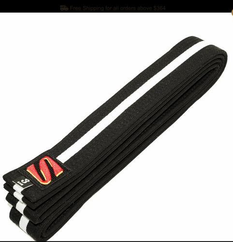 Recognise junior black belt achievement with the premium KuSakura Junior Black Belt with White Stripe. Expertly crafted in Japan from durable 100% cotton, this high-quality martial arts belt combines traditional craftsmanship with a clean, professional look. Designed for junior black belt and women’s black belt rankings, it features a classic black finish with a distinctive white stripe and comes presented in an elegant silver KuSakura gift box. Available in two sizes, this stylish belt is perfect for karate, judo, and martial arts training.