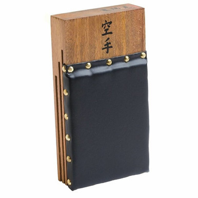 Premium wall-mounted leather makiwara board with a hardwood backing for developing striking power, accuracy and technique. Ideal for Karate, Kyokushin and traditional martial arts training.
