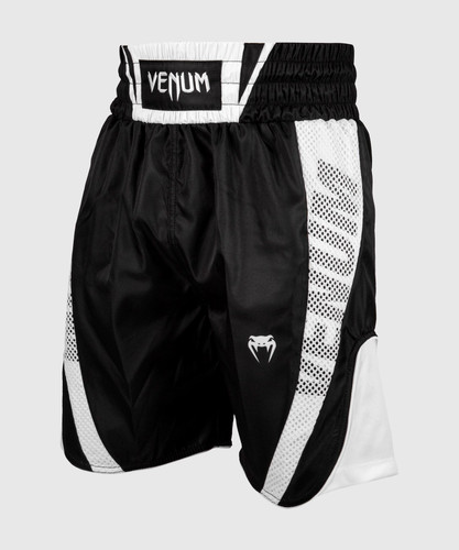 Classic black with white Boxing shorts - made from 100% Polyester boxing making these shorts lightweight. With mesh side vents for excellent breathability.