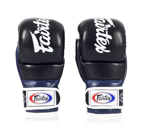 Train with confidence using the Fairtex FGV18 Super Sparring Grappling Gloves. Premium microfiber construction, extra knuckle protection and a secure fit. Ideal for MMA sparring and grappling