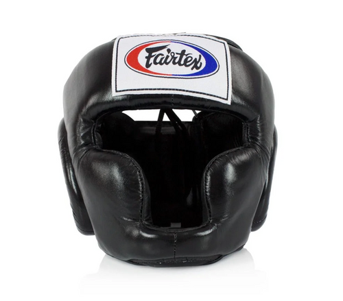 The Fairtex HG3 Full Coverage Headguard delivers premium head protection with multi-layered shock-absorbing foam and full ear, cheek and chin coverage for Muay Thai, boxing, kickboxing and combat sports training.