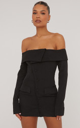 Bardot Tailored Detail Blazer Dress In Black | EGO Shoes