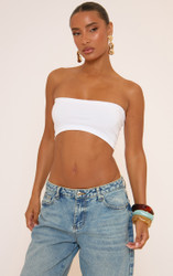 Bandeau Crop Top In White | EGO US | EGO