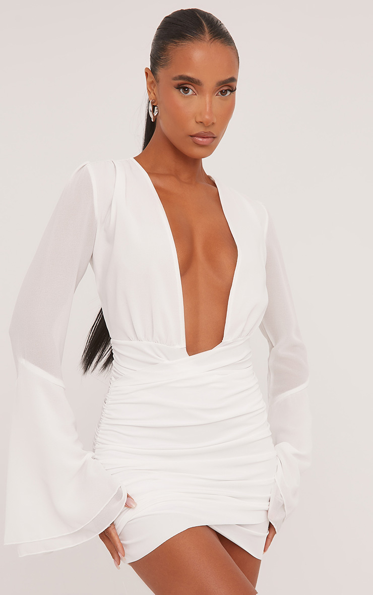 ●FLARE UP● Backless Drape Long Sleeve FL130White FL-130_Wh Backless Drape Long Sleeve (FL-130_White) - FLAREUP | 60