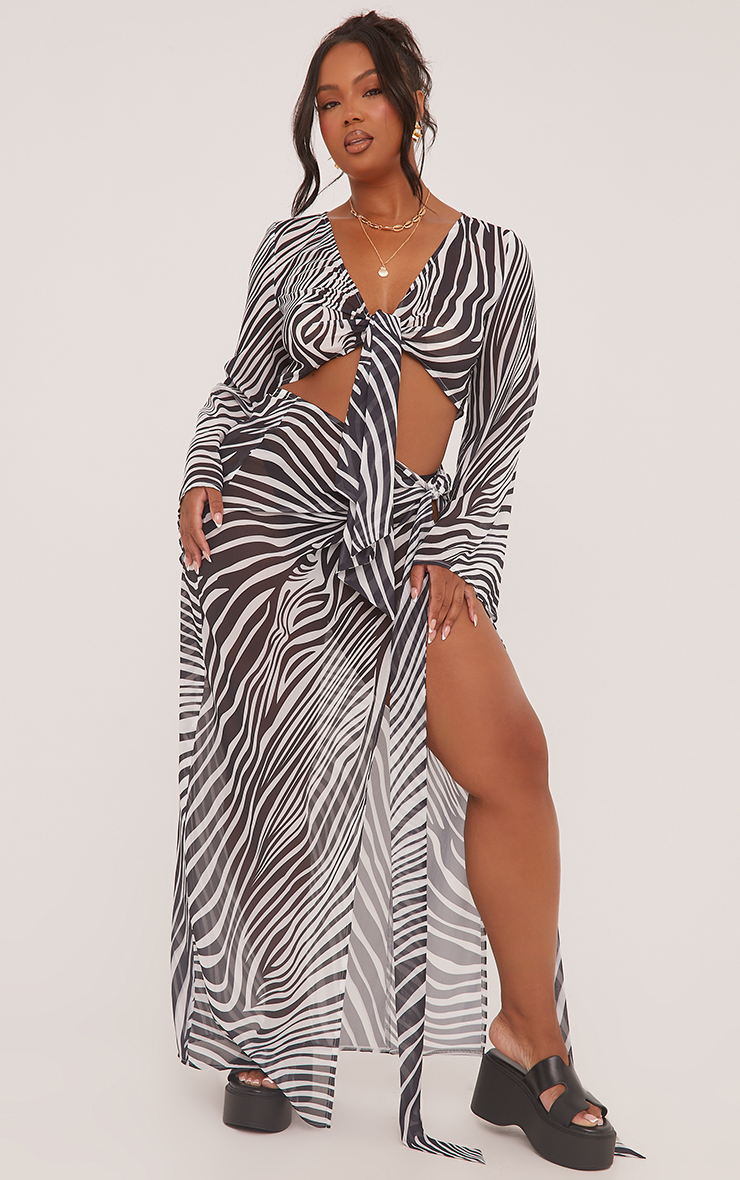 ibyrg様★AMERICANA N/S Fooded プルオーバー＆スカート Plus High Waist Tie Side Maxi Skirt In Zebra Print | EGO US | EGO