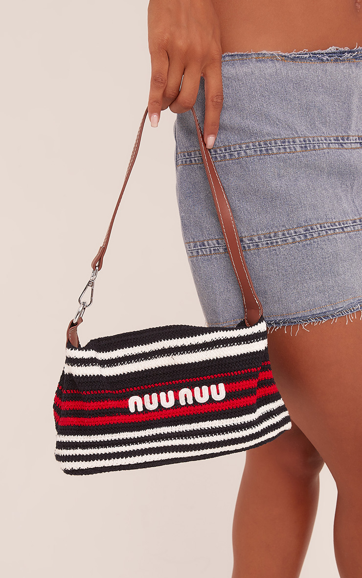 [HAZZYS]Logo Pattern Wool Mixed Knit Shoulder Bag★人気★ 01-08-