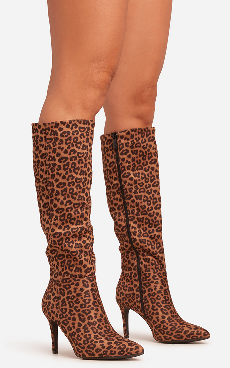 【COLOR iN ID】Leopard canvas pleated long boots TwinStrapLeopard1-