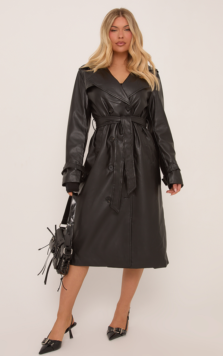 leather overall dress outfit High-Waisted Black Leather Dress | Women's Overall Dress main image 1