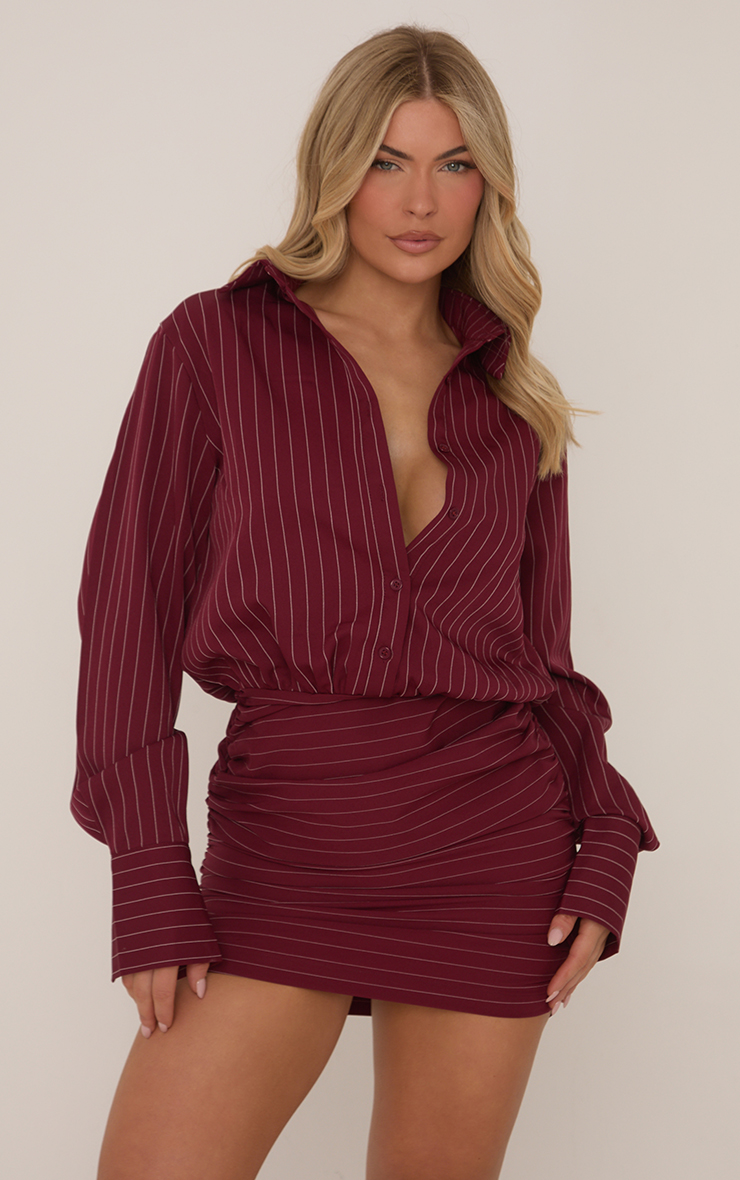 chinese dress ladies Bilbao Long Sleeve Mini Dress Burgundy main image 0